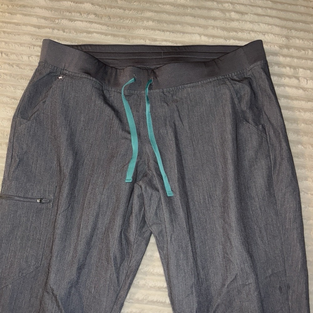 FIGS Zamora Jogger Pants Womens 2XL Petite Gray High Waisted Scrub Bottom